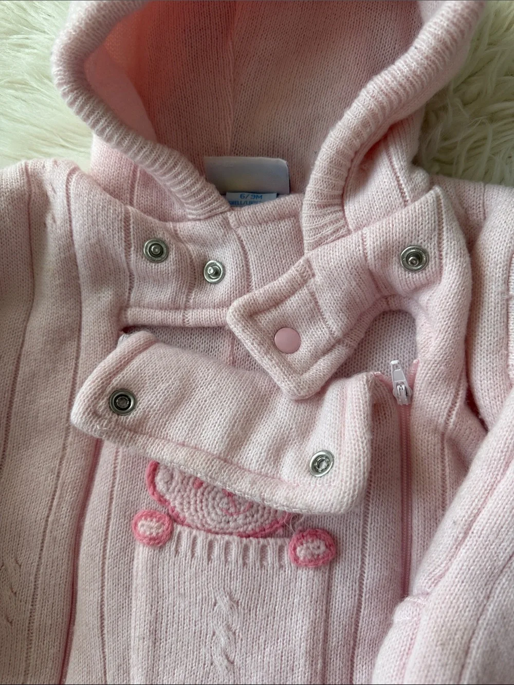 miniwear Pink Quilted Hooded Footed One-Piece